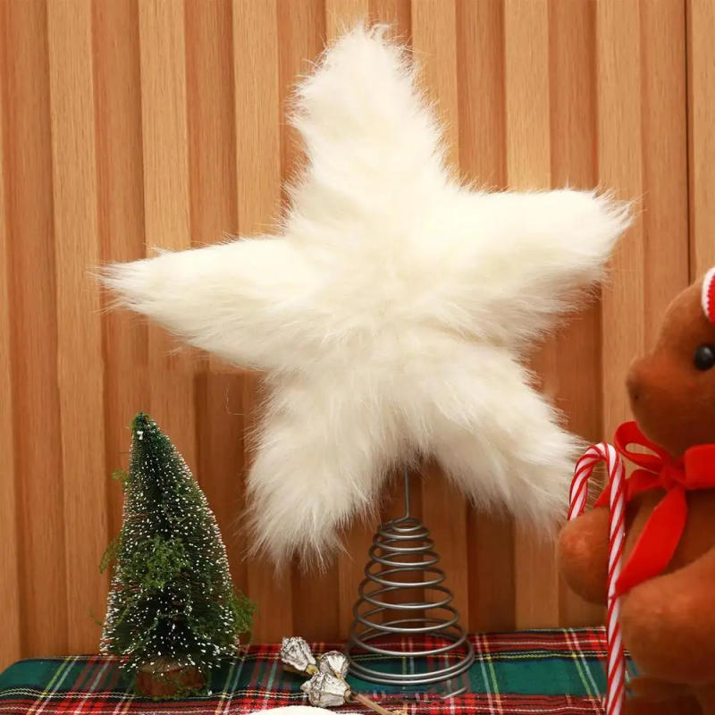 Description Picture 4 of itemChristmas Star Tree Topper Star Shaped Tree Topper Ornaments Cute Christmas Tree Topper Plush Christmas Toppers Star Holiday