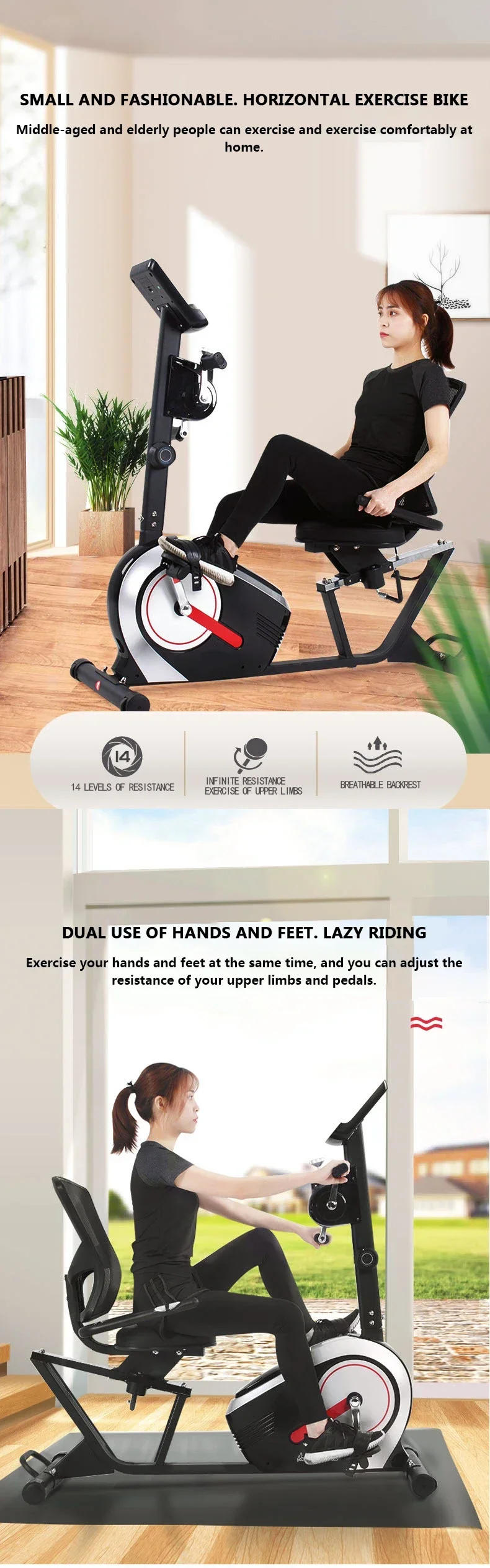 Description Picture 4 of itemIndoor Exercise Bike Trainer Home Training 14 Gear Magnetic Control Resistance Bicycle Bike Cycling Exercise Trainer Model R8
