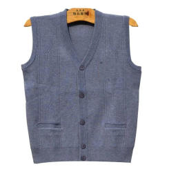 Mens Spring Vests Sweaters Knitted Waistcoat Cardigan Wool Sleeveless Coats Chandail Male Jumpers Fleece Tops Autumn Stretch