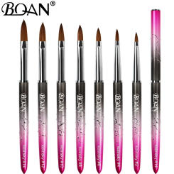 BQAN Kolinsky Acrylic Nail Brush 1Pcs Black UV Gel Polish Nail Art Extension Builder Pen Drawing Brushes Modle