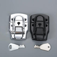 1 Set 76*45mm Air Box Cabinet Toggle Latch Lock with Key Metal Hasp Buckle for Tool Box Case Suitcase Tool Hardware Sliver/Black