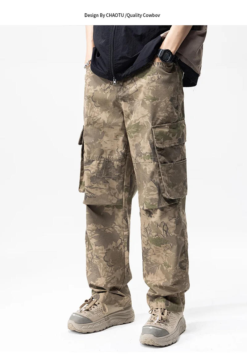 Description Picture 4 of itemDesert Camouflage Overalls Men's 2024 New Loose Straight Fashion Men's High-End Street Korean Style Versatile Casual Pants