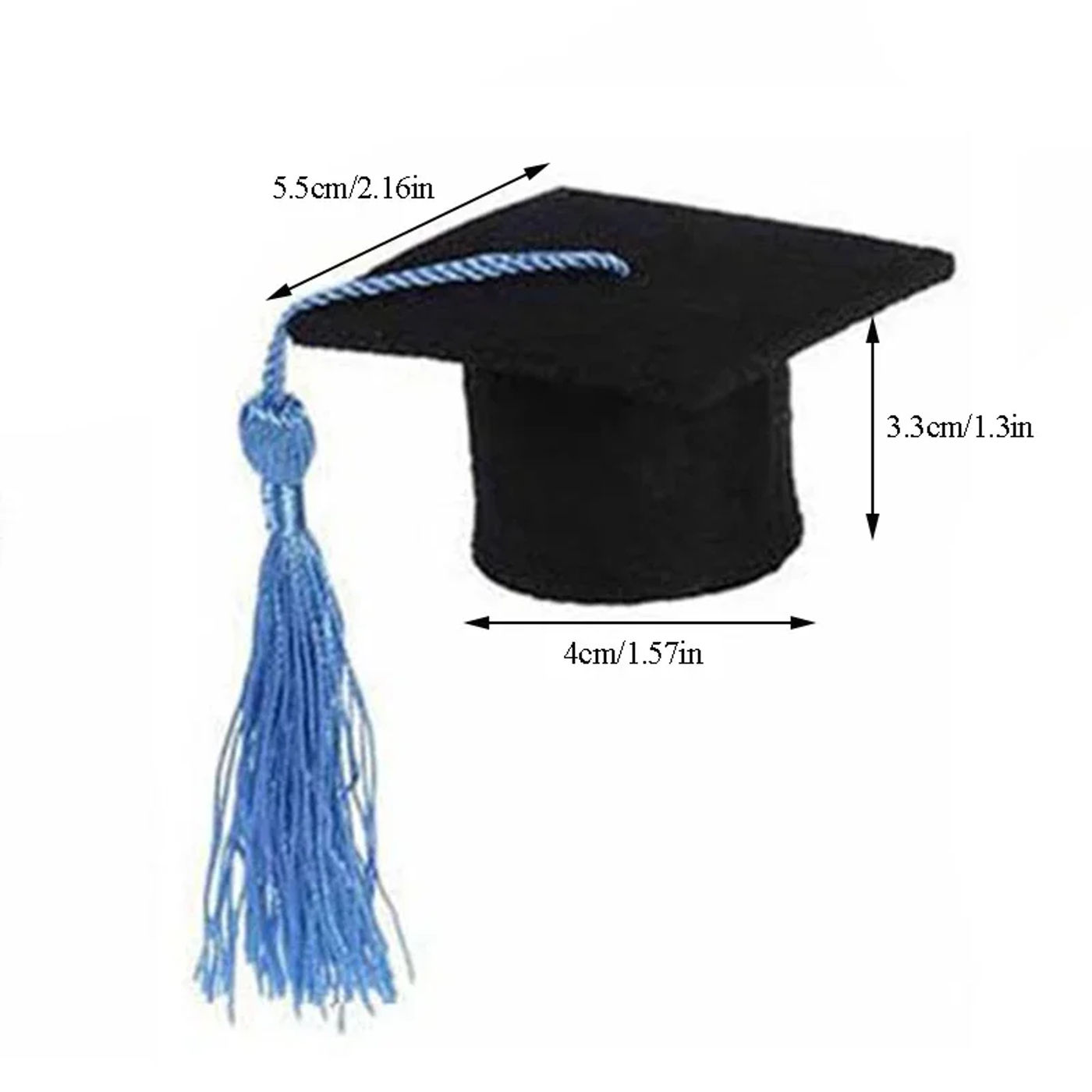 Description Picture 2 of item10Pcs Mini Doctoral Cap Tassels Graduation Hat Costume Top Hat DIY Doll Top Flower Wine Bottle Decoration Graduation Party Decor