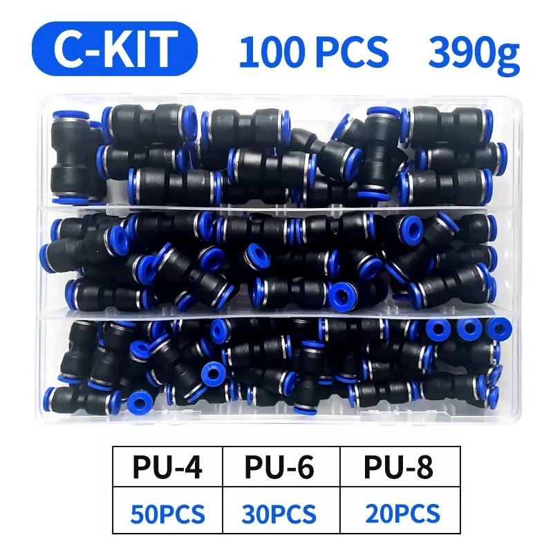 Description Picture 4 of itemBoxed PU Fittings for Pneumatic Hose Quick Connectors For Air Water Hose Tube Push in Straight