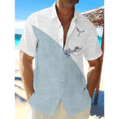 Herren hemd Sommer Casual Fashion Kurzarmhemd für Herren lose atmungsaktive Hawaii hemd Mann lässig Herren bekleidung Top