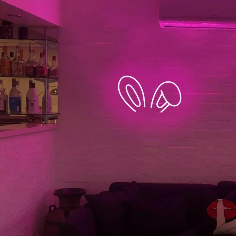 Description Picture 4 of itemRabbit Ears Pink Cute Neon Lights for Wall Decor Rabbit Neon Sign for Easter Children's Room Decoration Gifts For Birthday Party