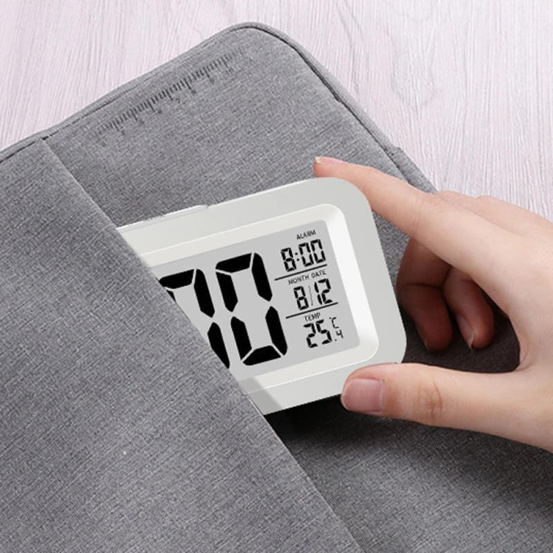 Description Picture 6 of item1 Pcs Cute Digital Alarm Clock Backlight Snooze Mute Calendar Clock Desktop Table Clocks Temperature Electronic LED Clock