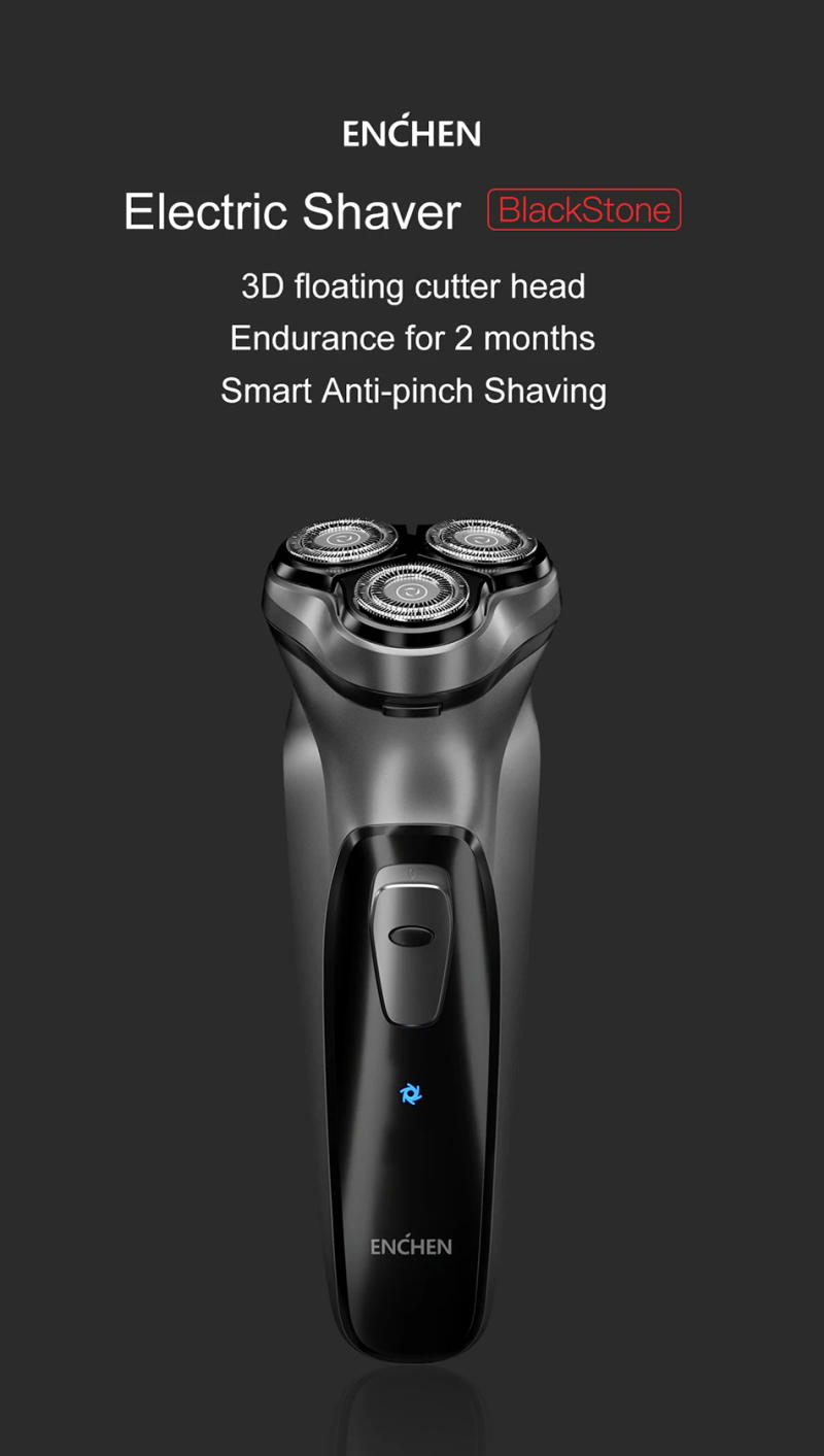 Description Picture 2 of itemENCHEN Blackstone Electrical Rotary Shaver for Men 3D Floating Blade Washable Type-C USB Rechargeable Shaving Beard Machine