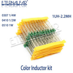 Color Ring Inductors  Assortment 0307 1/4W 0.25W 0410 0.5W 0510 1W 1UH 100UH 22UH 33UH 470UH 1MH  Inductors Assorted Set Kit DIY