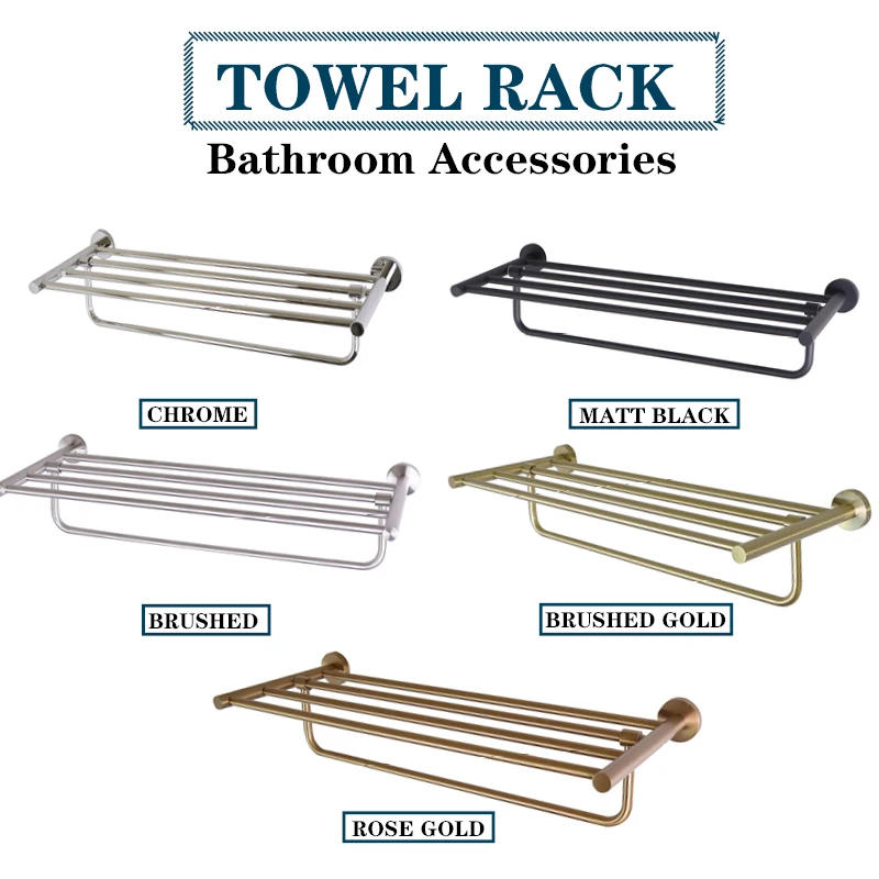 Description Picture 2 of itemFoldable Towel Rack Brushed Nickel Wall Mounted Rose Gold Black Stainless Steel Hotel Bathroom Accessories