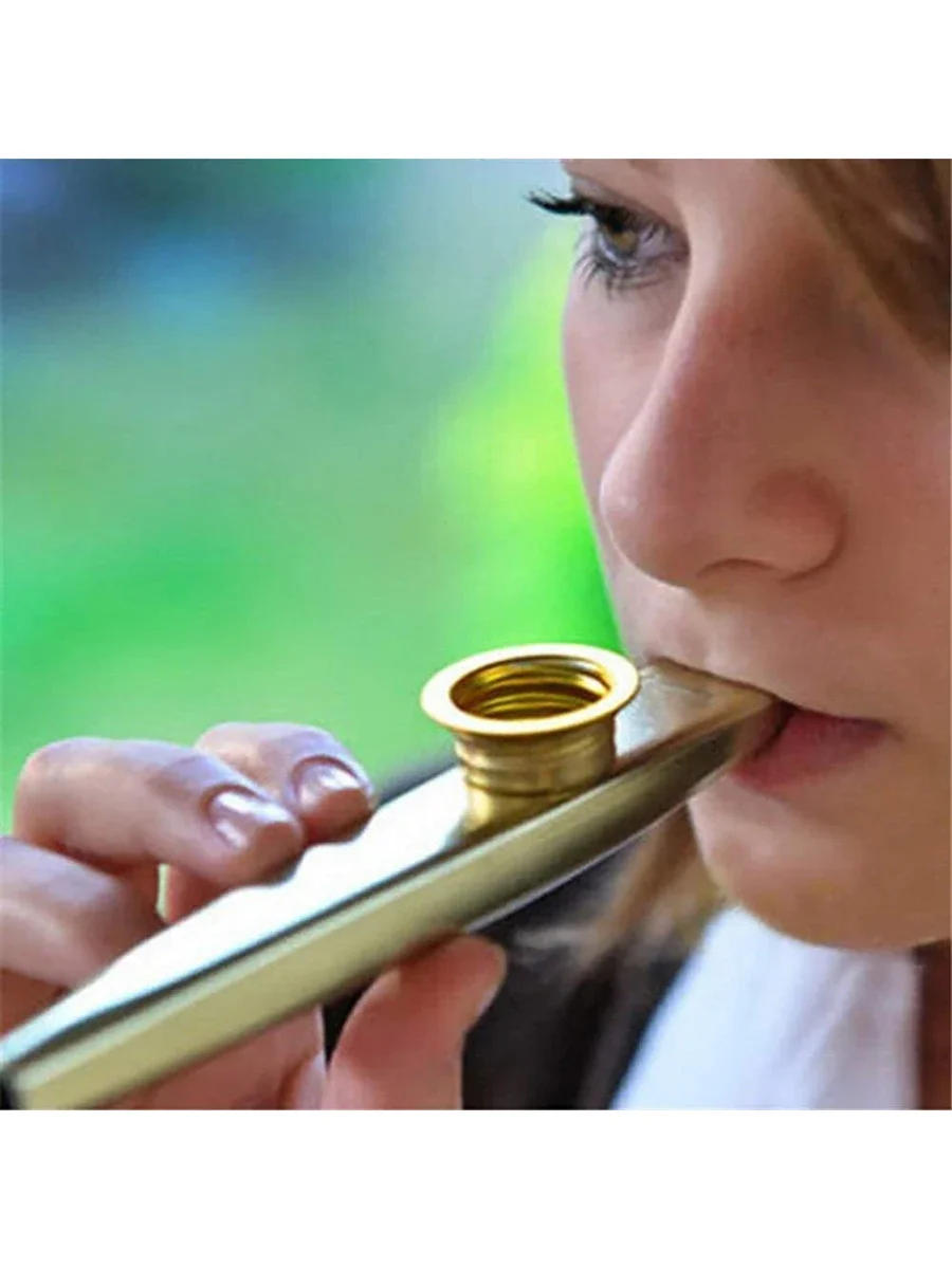 Description Picture 6 of itemMetal Kazoo Musical Instruments Flutes Diaphragm Mouth Kazoos Musical Instruments Good Companion for Guitar