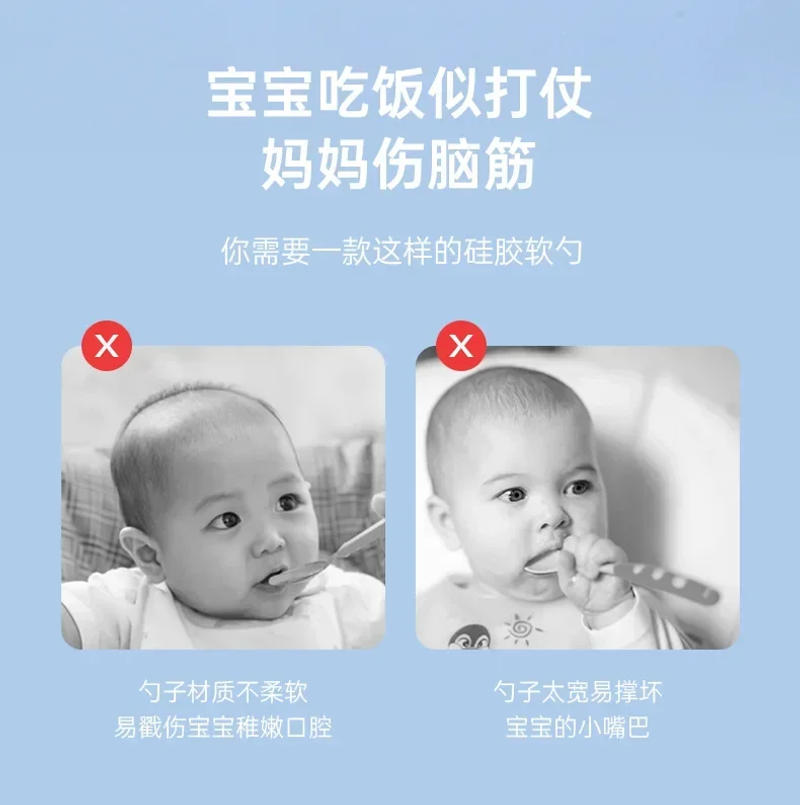 Description Picture 3 of itemBaby Silicone Spoon Learning Spoon Set Stars Tableware Kids Soft Silicone Feeding Spoon Training Baby Reborn Silicone Utensils