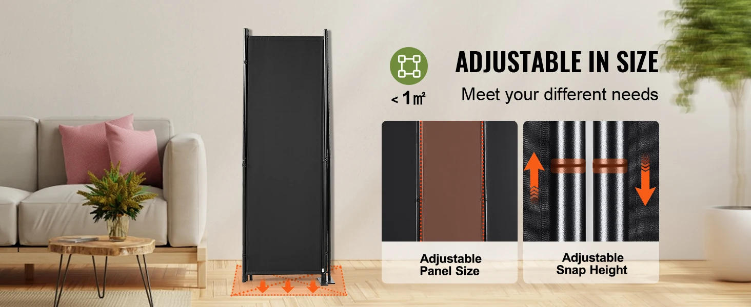 Description Picture 4 of itemVEVOR 4/3/1 Panel Room Dividers Adjustable In Size & Height Freestanding & Foldable Privacy Screen Partition for Office Home