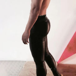 Men's PU Leather Legging Wet Look Skinny Pouch Pants Trousers Clubwear Tight Slim Black Shiny Pencil Pants Sexy Punk Clothing