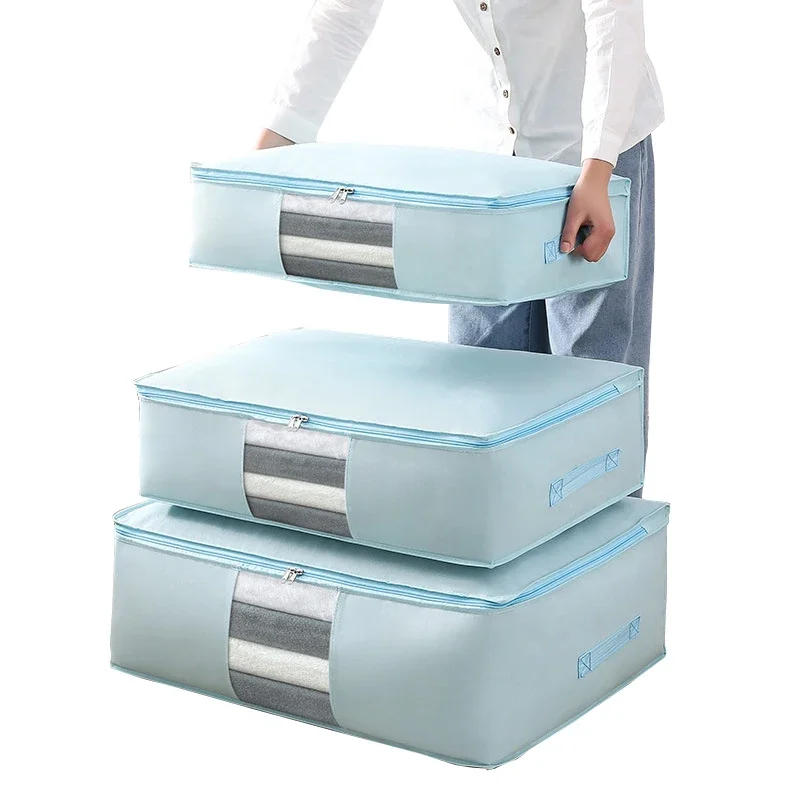 Description Picture 3 of itemZipper Foldable Storage Bags Non-Woven Quilt Clothes Duvet Blanket Sorting Bags Closet Under-Bed Organizer Wardrobe Organization