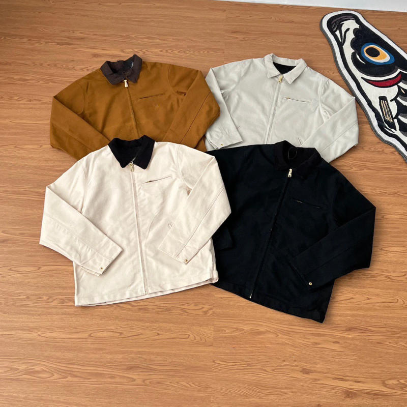 Description Picture 3 of itemAmerican retro Detroit lapel canvas zipper casual loose jacket Japanese Streetwear Safari Style Trendy Coat