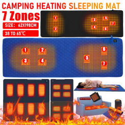 7 Zones Heating Sleeping Mat USB Electric Heating Pads 38 To 65℃ 3 Gear Insulation Heated Sleeping Mattress for Outdoor Camping