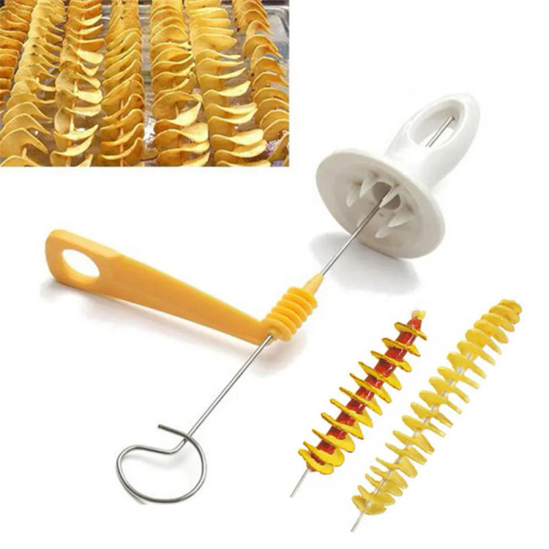 Description Picture 4 of itemSpiral Potato Cutter with 4 Stainless Steel Sticks Tornado Potato Slicer Manual Twisted Potato Slicer Kitchen Gadgets