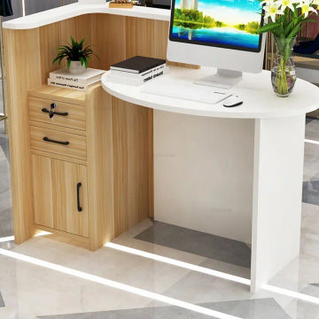 Nordic Beauty Salon Reception Desks company Front Desk Modern Small Shop Counter Clothing Store Cash Register Wood Bar Table