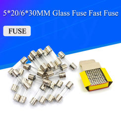 100pcs 5*20 Glass Fuse Fast Fuse Not Fuse Kit 250V 0.1A 0.2A 0.5A 1A 2A 3A 4A 5A 6A 7A 8A 10A 12A 15A 20A Quick Blow 6X30mm Hot
