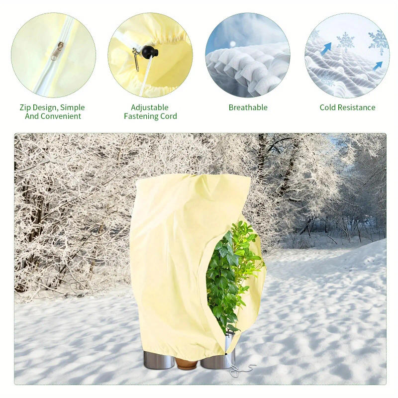 Description Picture 5 of item1pc 80*120cm Winter Protection Bag Against Freeze For Plant Cover Garden Plant With Zip Drawstring Breathable