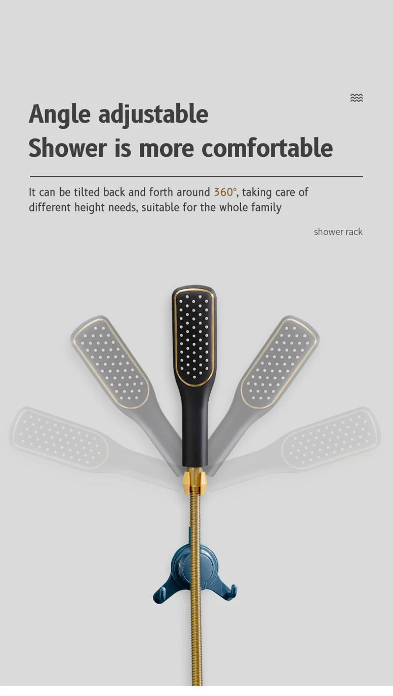 Description Picture 4 of itemAdjustable Shower Holder Stand Suction Cup Shower Head Holder Wall Mount Showerhead Bracket Bathroom Support Douche Punch-Free