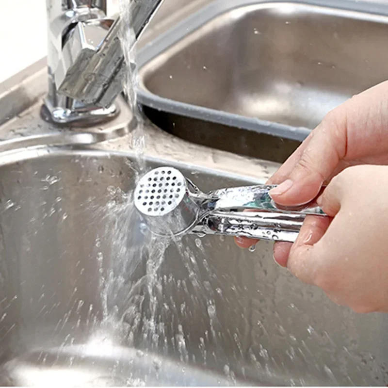 Description Picture 6 of itemStainless Steel Garlic Press Crusher Mincer Handheld Garlic Smasher Squeezer Manual Press Grinding Tool Kitchen Accessories