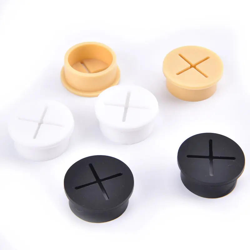 Description Picture 5 of item2Pcs Flexible Silicone Cable Hole Cover Desk Cord Grommet Rubber Grommets