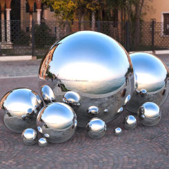 Dia 19-300mm 304 Stainless Steel Hollow Ball Mirror Decoration Round Ball Stainless Steel Large Round Ball Floating Ball