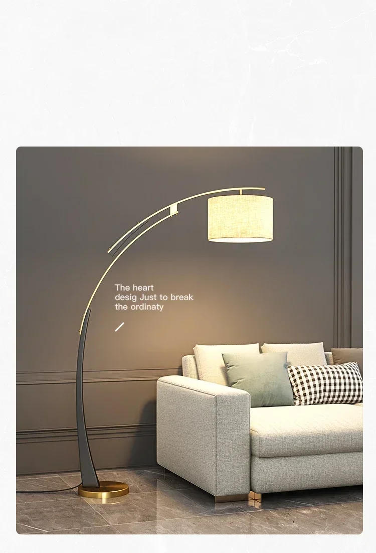 Description Picture 4 of itemLight Luxury Living Room Sofa Side Bedroom Study Room Simple New Nordic High-End Big Metal Fabric Decoration Floor Lamp