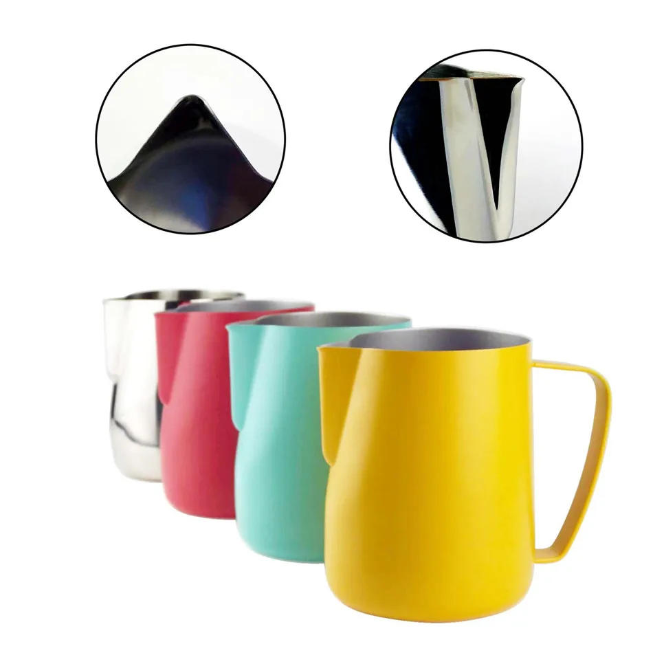 Description Picture 4 of itemStainless Steel Latte Coffee Milk Jug Cup Frothing Pitcher Pull Flower Cup Coffee Milk Frother Milk Foaming Cup Tool 0.35-0.6L
