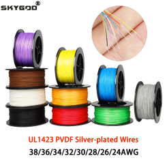 5~100m PTFE Wire UL1423 Silver Plated Single Core Cable (No Scroll) High Temperature Micro Fine Copper Wires DIY Electronic Line