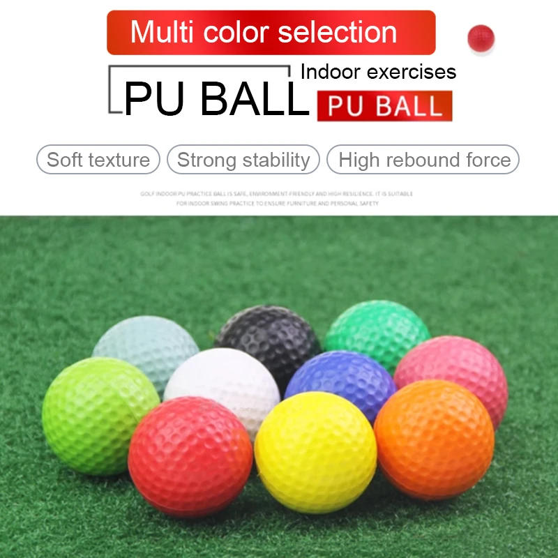 Description Picture 4 of item42Mm Golf Practice Ball Mixed Color Pu Foam Solid Sponge Soft Ball Indoor Toy Ball