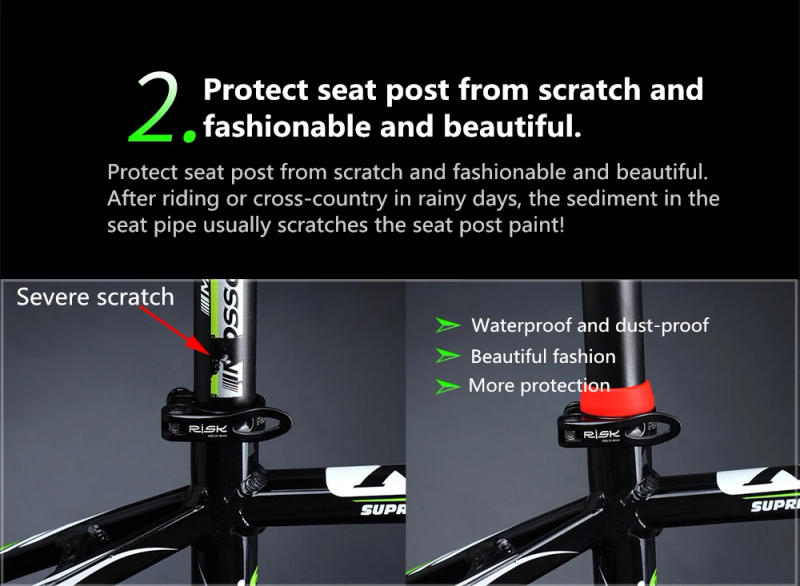 Description Picture 6 of itemRisk 1Pc Cycling Silicone Waterproof Mountain Bike Seatpost Protective Bicycle Seat Post Rubber Ring Dust Cover