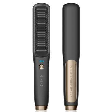 Cordless Hair Straightener Brush USB Rechargeable Flat Iron Beard Hot Comb Portable Hair Styling Tool For Travel Home Use