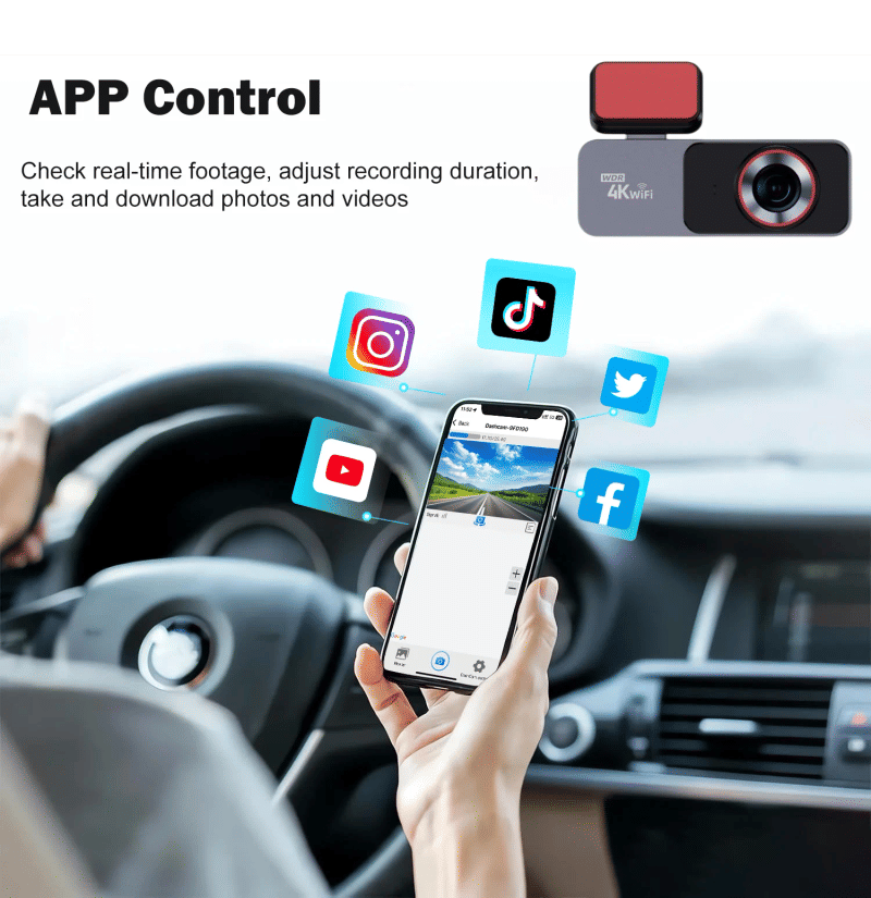 Description Picture 5 of itemAprilboy 3840*1080P Car Dash cam 4K Dash Cam For Cars Drive Video Recorder Front Camera WiFi Vehicle Supplies 24h Parking Night