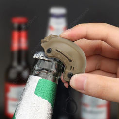 Portable Tactical Mini Fast Helmet Key Ring Keychain Bottle Opener Hiking Camping Bottle Cap Opener Outdoor Tool