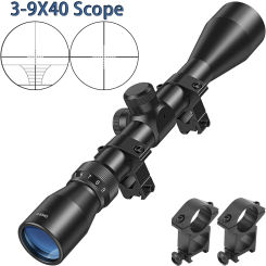 3-9x40 Rifle Scope Rangefinder / Mil-Dot Crosshair Hunting Riflescope Tactical Optics Scope Collimator Sight for Airsoft Rifle