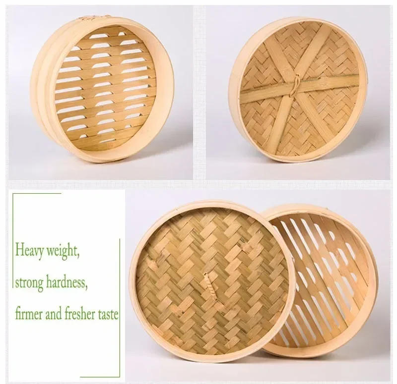 Description Picture 6 of itemKitchen Cooking Bamboo Steamer for Fish Rice Vegetable Snack Basket Set Kitchen Cooking Tools Dumpling Steamer machine 13.5-30cm