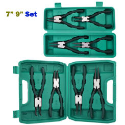 7" 9" Circlip Pliers Set Internal External Ring Spring Pliers For Removing and Installing Round Snap Locking Rings Hand Tools