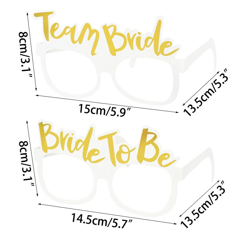 Description Picture 5 of item10/20pcs team bride paper glasses bride to be bridal shower Hens Bachelorette Party Wedding Decoration Supplies photobooth props