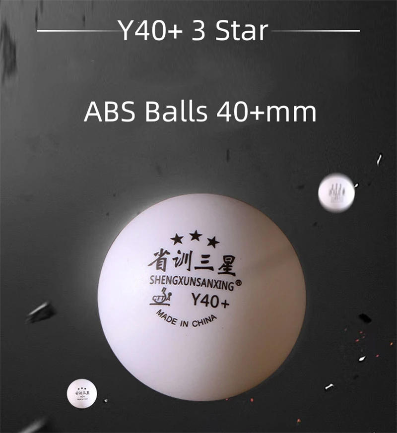 Description Picture 3 of itemNew 3 Star ABS Table Tennis Balls 40+mm 2.8g Ping Pong Balls Y40+ CTTA Approved for China Provincial Team Training