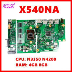 X540NA Notebook Mainboard For Asus X540 X540N X540NA R540N D540NA X540MA Laptop Motherboard With N3350 N4200 CPU 4GB 8GB-RAM