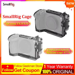 SmallRig FX3 Cage Camera Cage for Sony FX30 with Nato Rail Cable Clamp Cold Shoe FX30 Cage Compatible with XLR Handle 4183