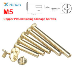 M5 Copper Plated Chicago Screws Rivets Pair Lock Screws Binding Nail Sample Booklet Female Rivet Photo  Account Book Nut Rive