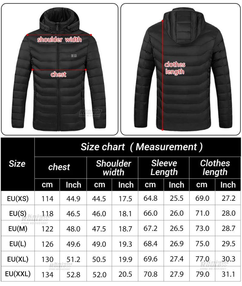 Description Picture 2 of item21Areas Self Heated jacket Heating Vest Men's Thermal Women's USB Heated Vest Warm Clothing Fishing Camping Washable Winter Man