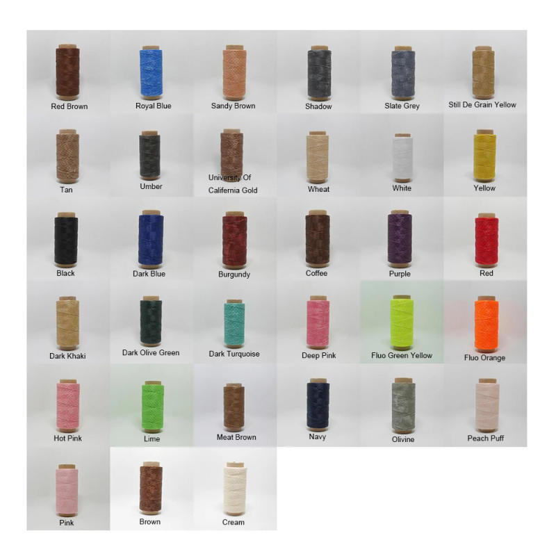 Description Picture 2 of item150D 0.8mm Thickness 260 Meters Long Flat Braided Polyester Waxed Thread DIY Craft String Leather Sewing 33 Colors Availbale