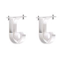 2pcs Window Drapery Ceiling Hanging Holder Wall Curtain Rod Bracket Set Side Top Mounted Fits 1 inches Rod