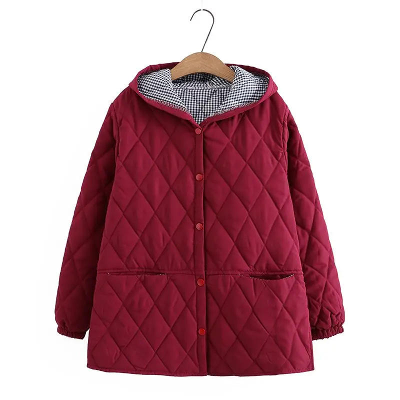 Description Picture 6 of itemOversized 7XL Cotton Jacket For women's Autumn Winter Loose Casual Hooded Coat Female Thicken Cotton-padded Parkas Overcoat