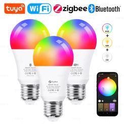Tuya E27 Zigbee LED Bulbs WiFi Bluetooth Smart LED Lamp 15W 18W Light Bulb Remote Control Works With Amazon Alexa Google Yandex